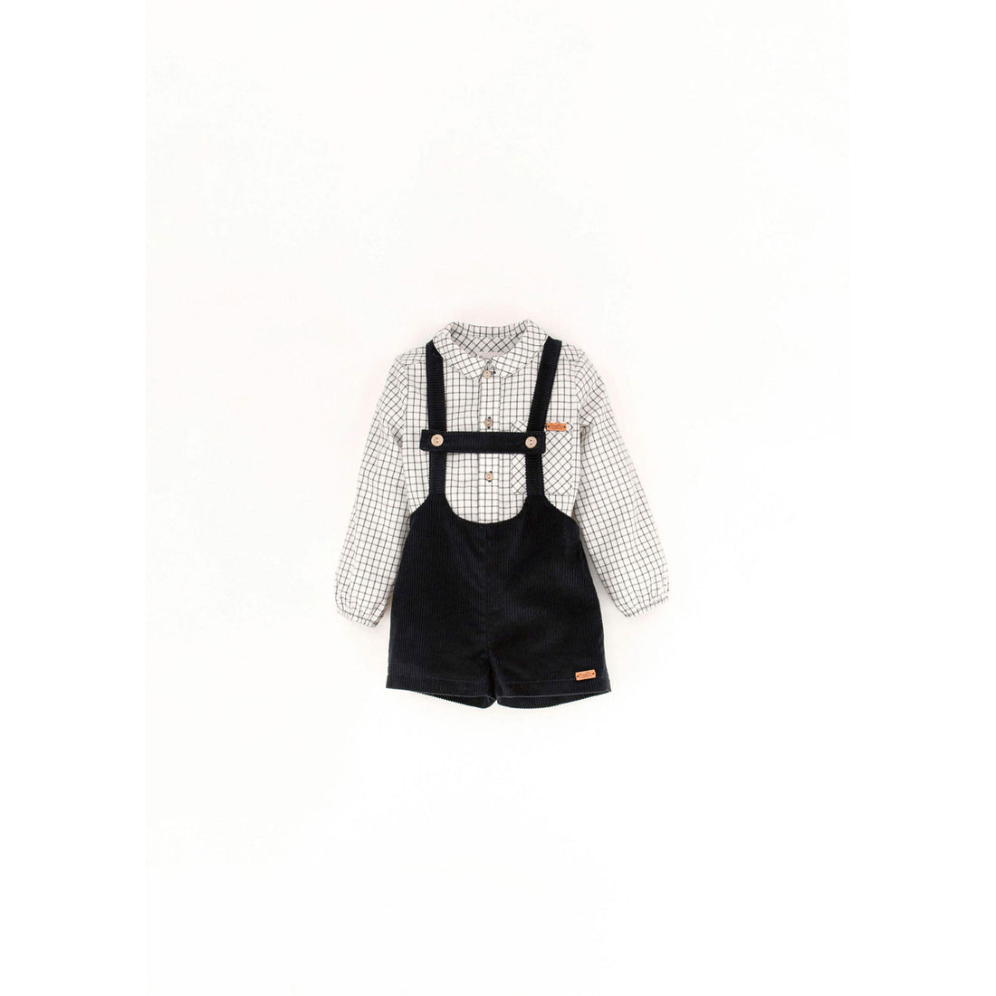 Popelin Black Short Dungarees