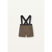 Popelin Brown Micro Herringbone Crossover Shorts