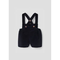 Popelin Black Velvet Dungarees Shorts