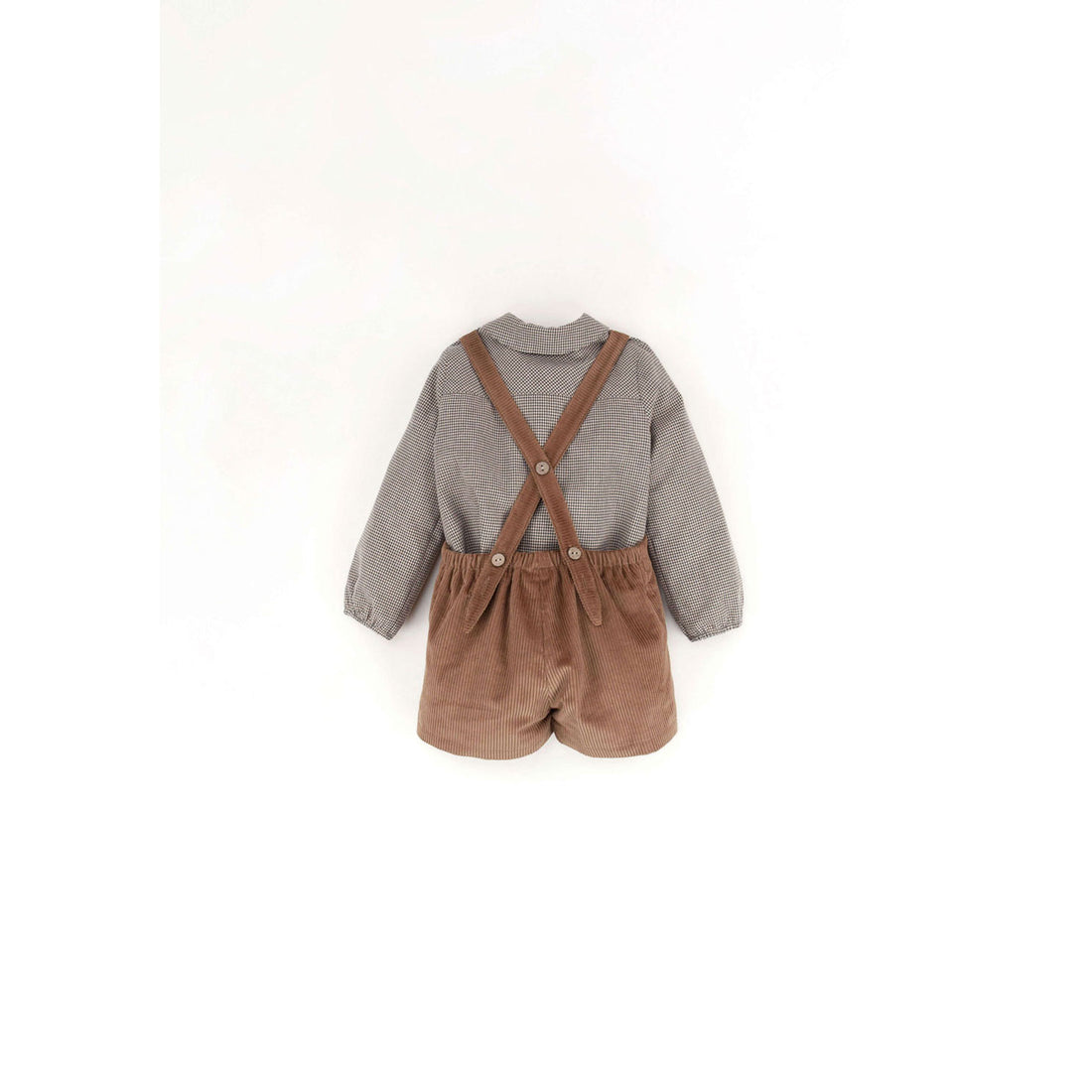 Popelin Ochre Short Dungarees