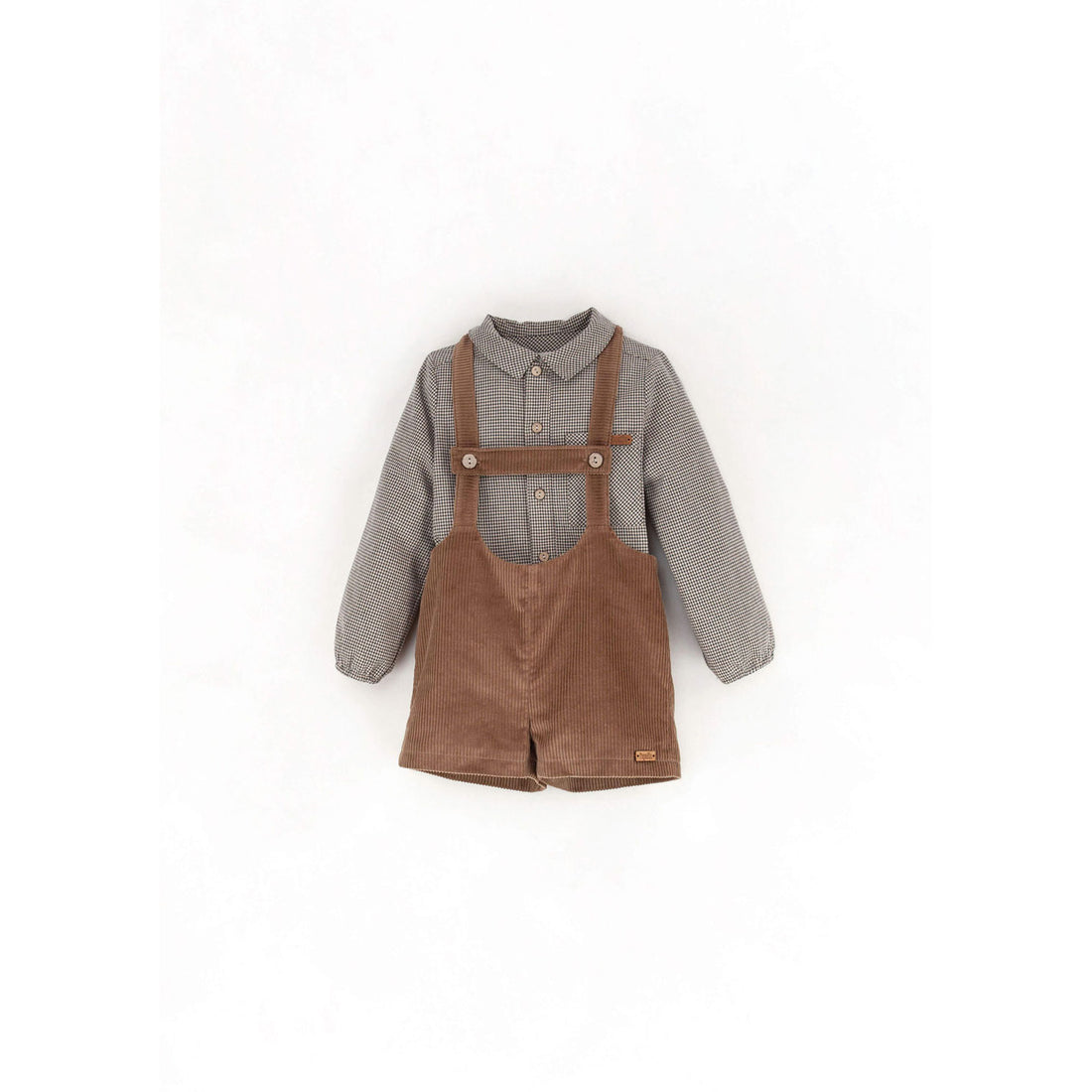 Popelin Ochre Short Dungarees