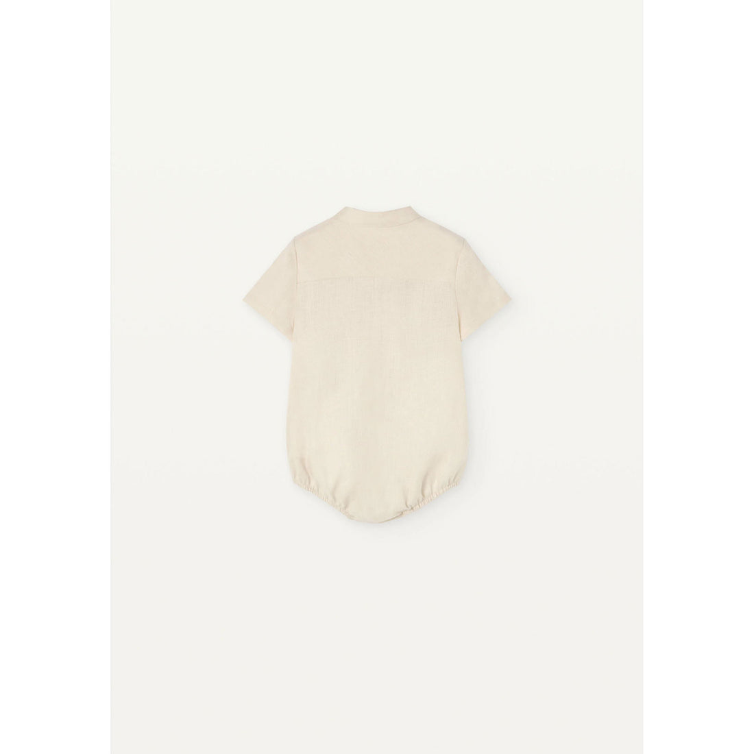 Popelin Off White Linen Shirt Romper