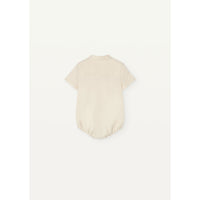 Popelin Off White Linen Shirt Romper
