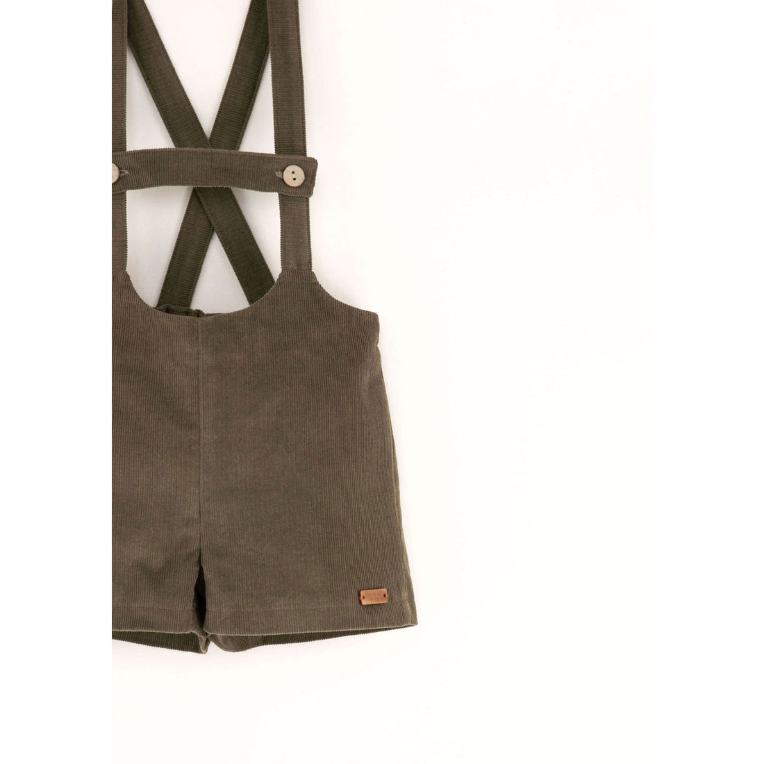 Popelin Green Short Dungarees
