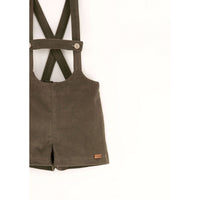 Popelin Green Short Dungarees
