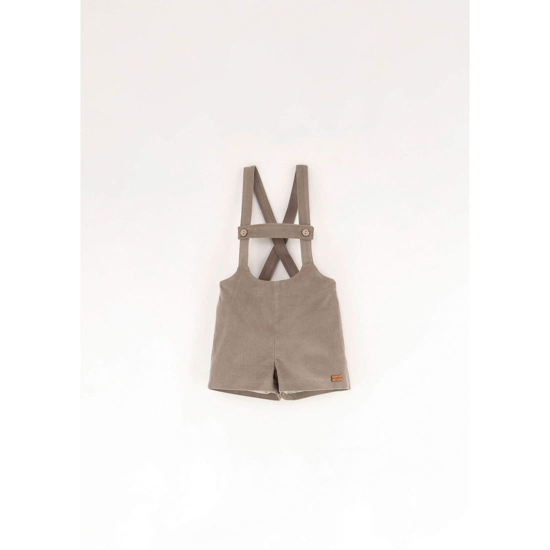 Popelin Taupe Short Dungarees