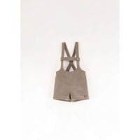 Popelin Taupe Short Dungarees