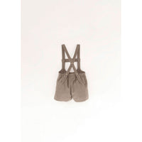 Popelin Taupe Short Dungarees