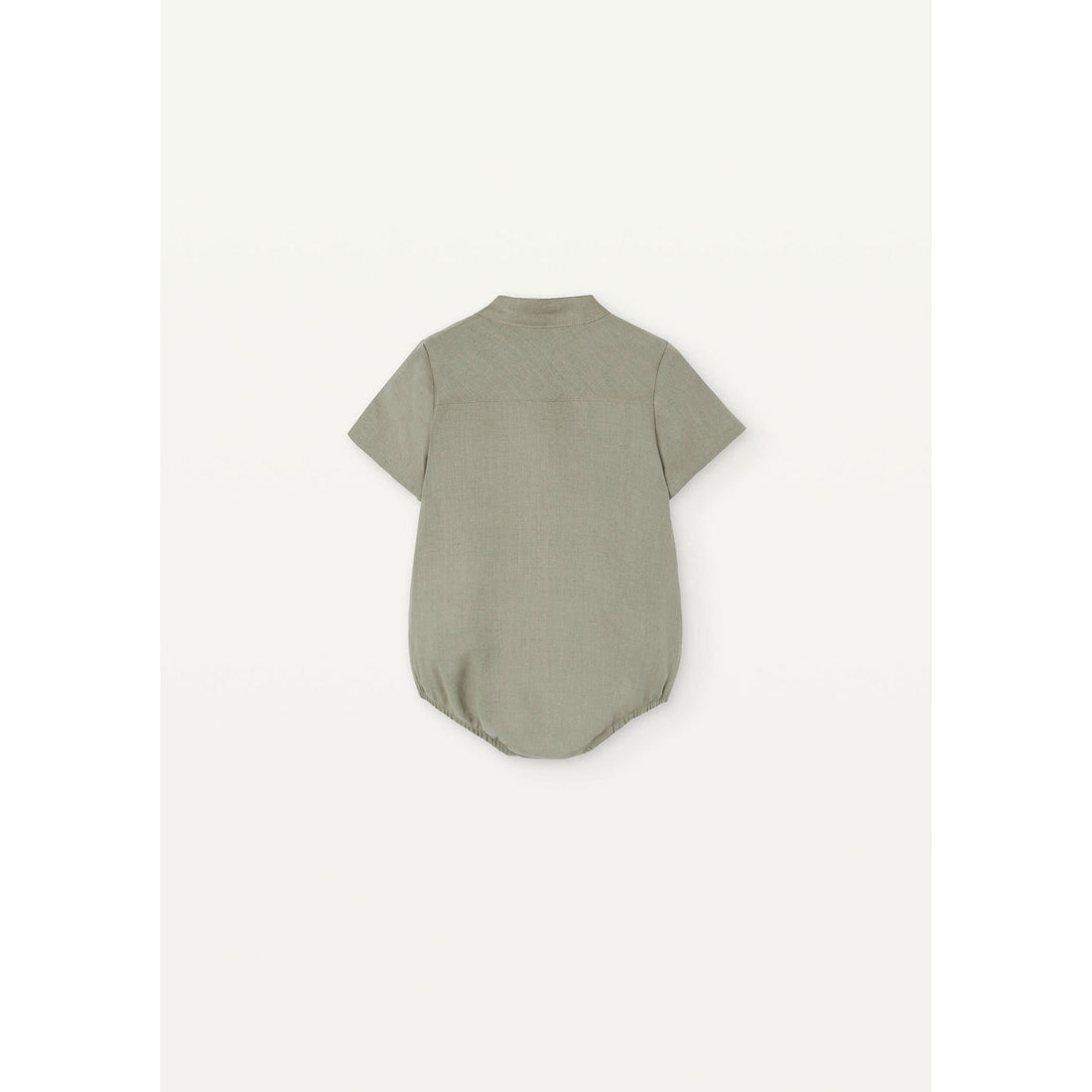 Popelin Green Linen Shirt Romper