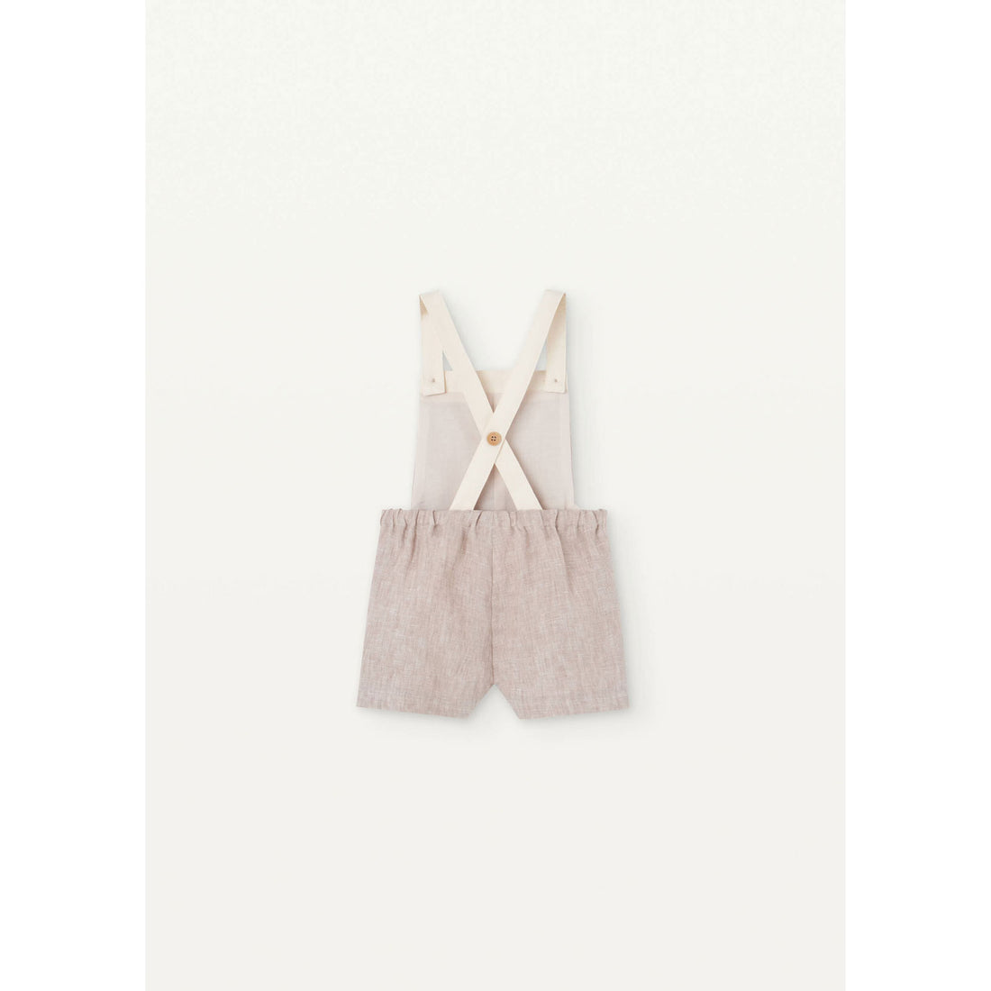 Popelin Sand Linen Contrasting Dungarees