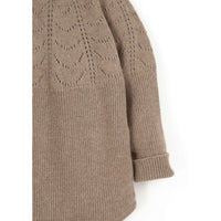 Popelin Camel Openwork Knit Romper