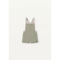Popelin Green Linen Contrasting Dungarees