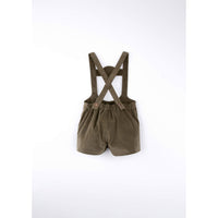 Popelin Green Velvet Embroidered Short Dungarees