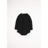Popelin Dark Grey Openwork Knit Romper