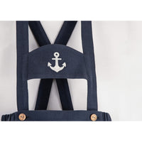 Popelin Navy Blue Anchor Strap Dungarees