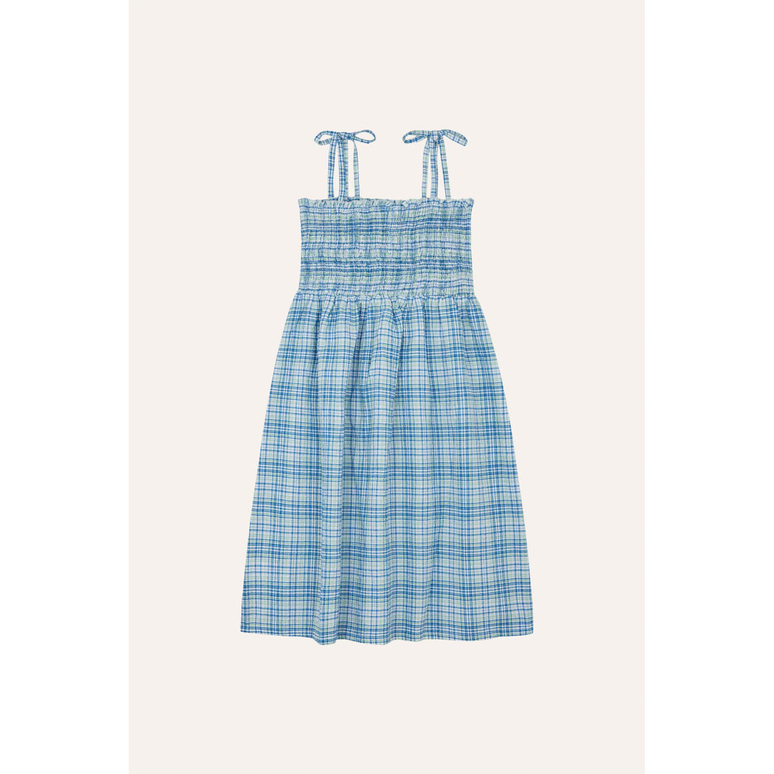 The Campamento Light Blue Checkered Dress