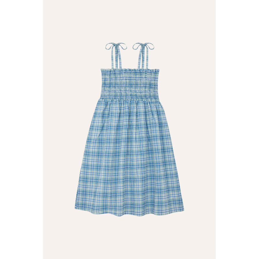 The Campamento Light Blue Checkered Dress 5-6Y