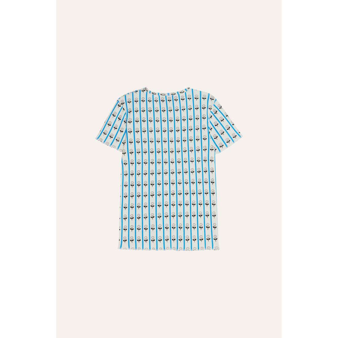 The Campamento Ecru Flower Ribbed T-Shirt