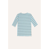 The Campamento Ecru Flower Ribbed 3/4 Sleeve T-Shirt
