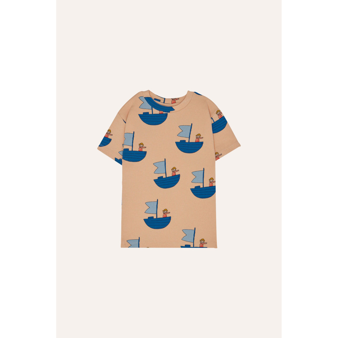 The Campamento Peach Sailor Allover Ribbed T-Shirt