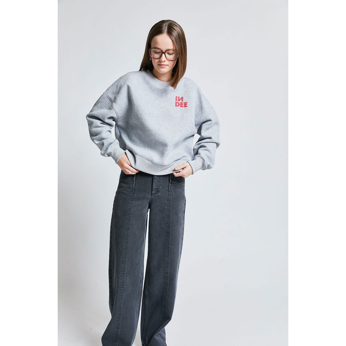 Indee Grey Melange Tenor Sweater
