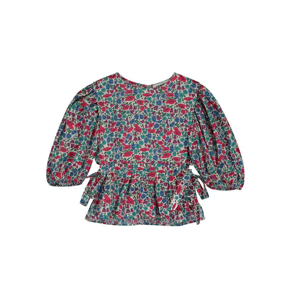 Tangerine Blue Liberty Puff Sleeve Blouse