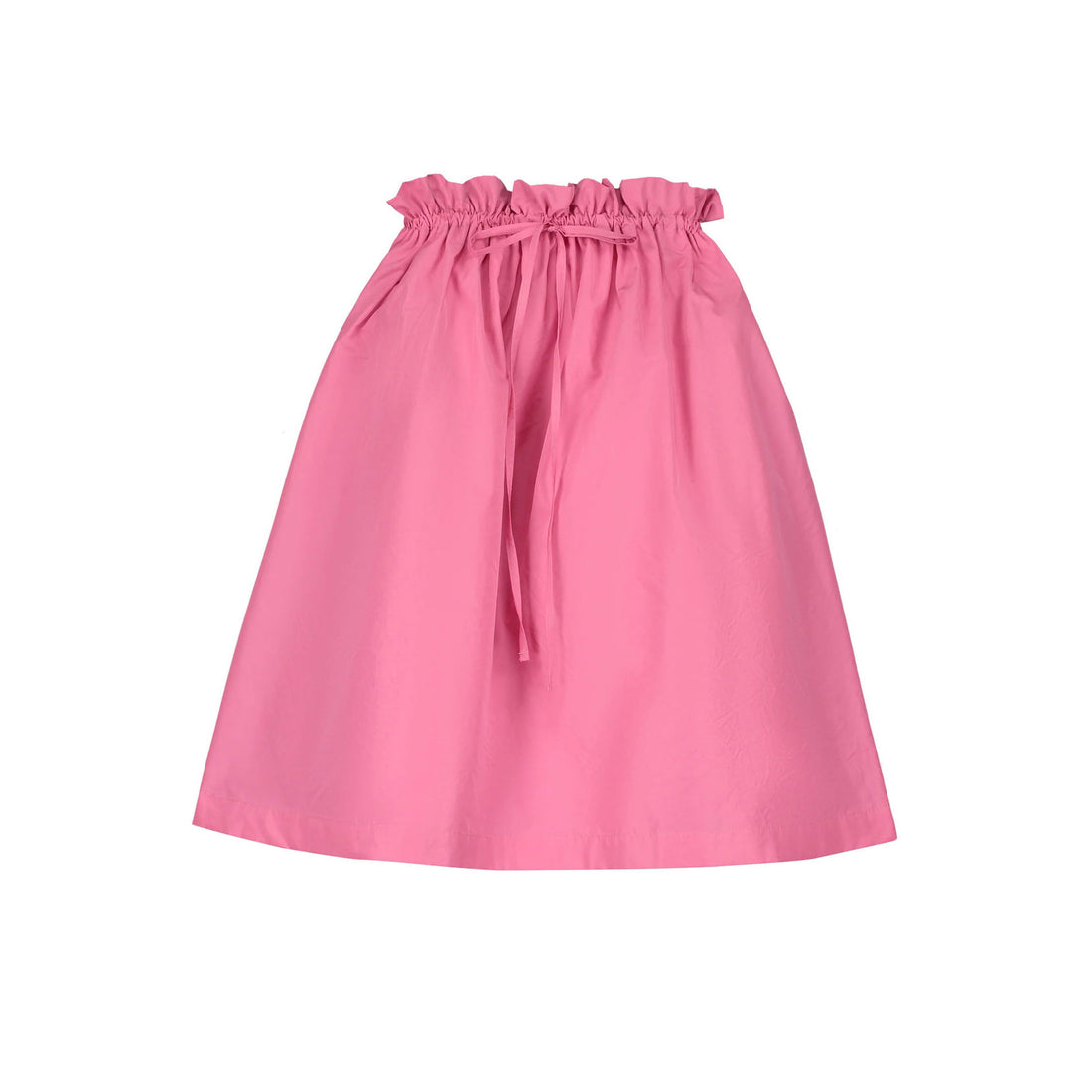 Tangerine Hot Pink Taffeta Midi Skirt