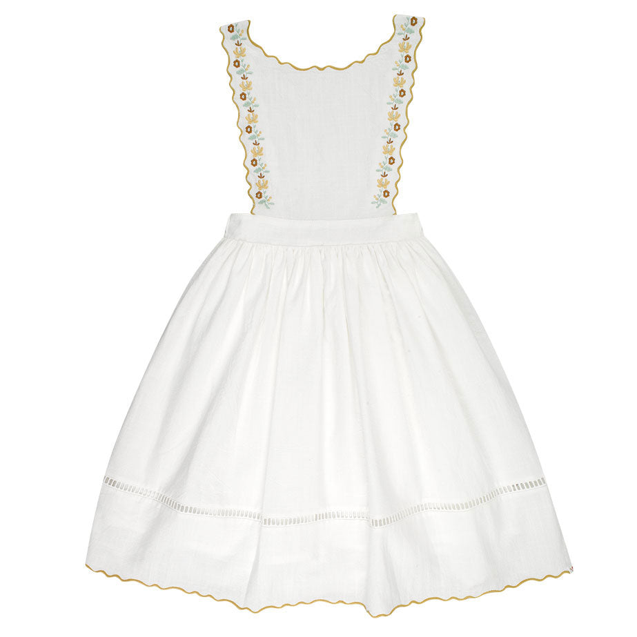 The Little Poets Ecru Embroidery Teresa Dress