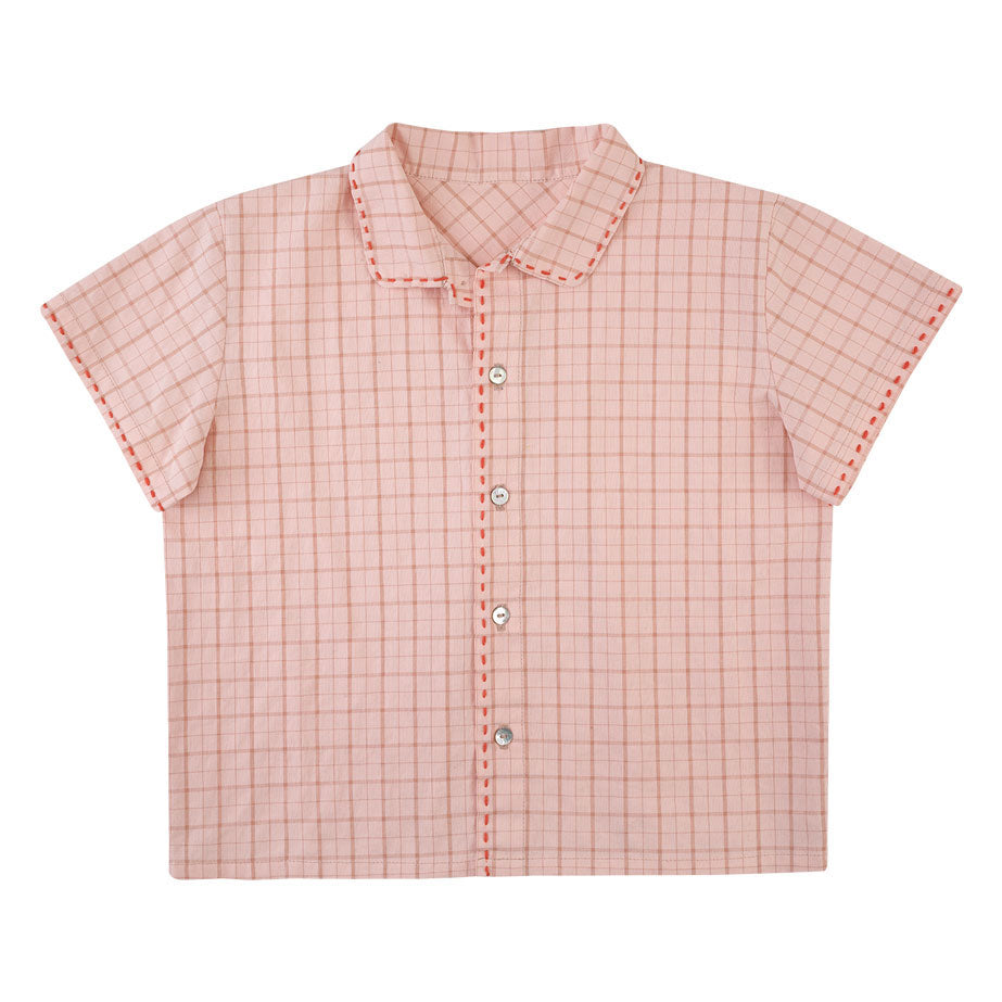 The Little Poets Vichy Rose Detail Alvaro Shirt