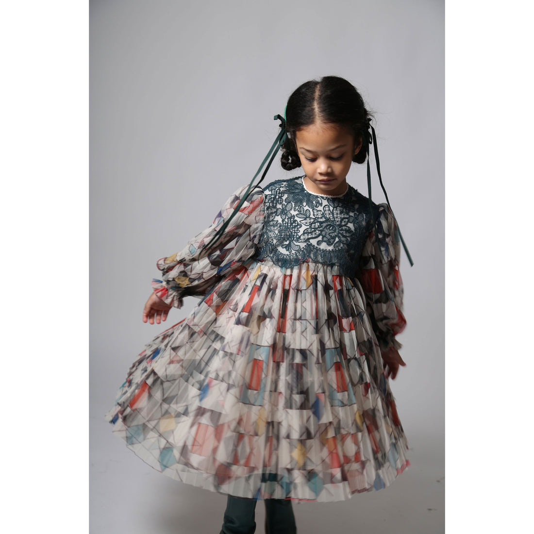 Tia Cibani Rainbow Luna Pleated Frock