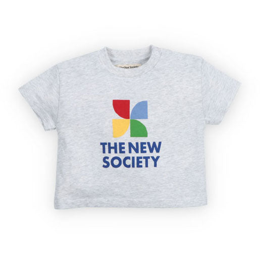 The New Society  Light Grey Melange TNS Logo Baby T-Shirt