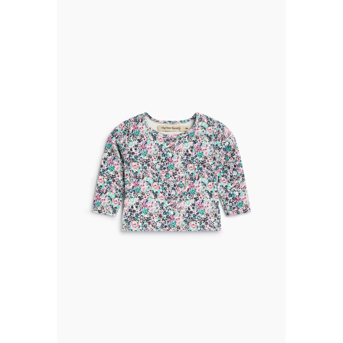 The New Society Ashby Print TNS Logo Rib Baby Tee