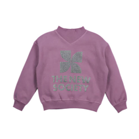 The New Society Grape Bliss TNS Logo Rib Collar Sweatshirt