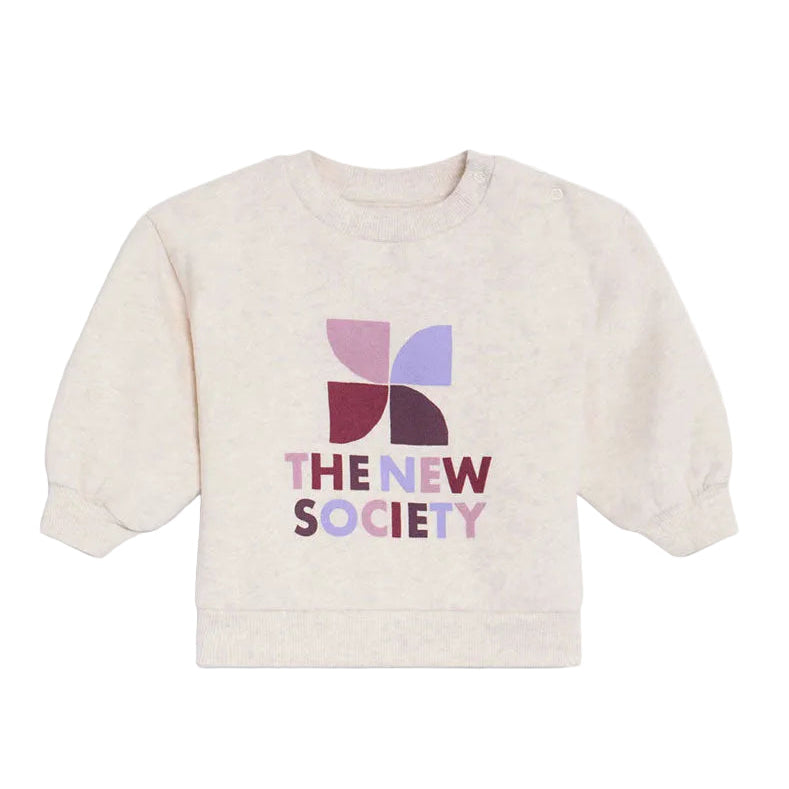 The New Society Whisper White Melange TNS Logo Baby Sweatshirt