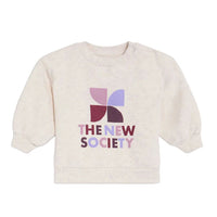The New Society Whisper White Melange TNS Logo Baby Sweatshirt