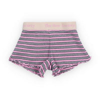 The New Society  Pink Lavander Mini Stripes TNS Rib Baby Short