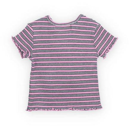 The New Society  Pink Lavander Mini Stripes TNS Rib Baby Tee