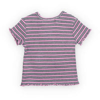 The New Society  Pink Lavander Mini Stripes TNS Rib Baby Tee