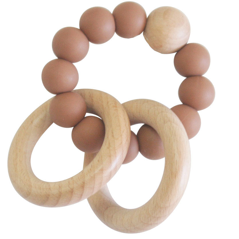 Alimrose Cinnamon Beechwood Teether Ring Set