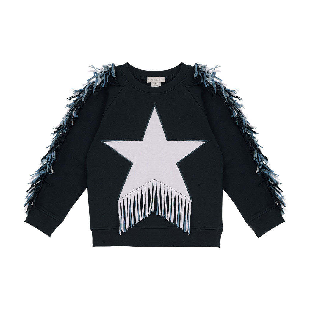 Stella Mccartney Navy Fringed Star Sweatshirt