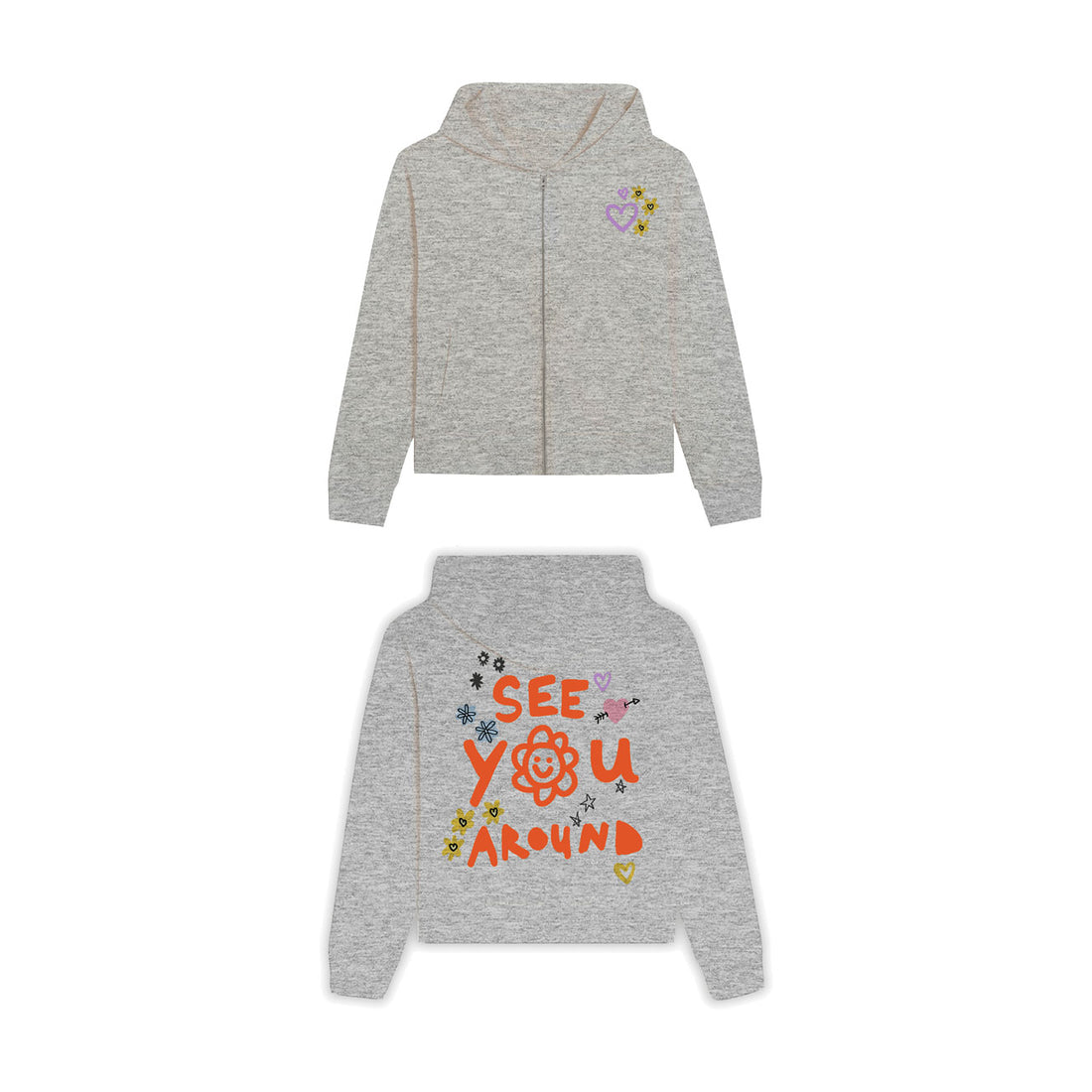 Stella Mccartney Grey See You Around Zip Up Hoodie