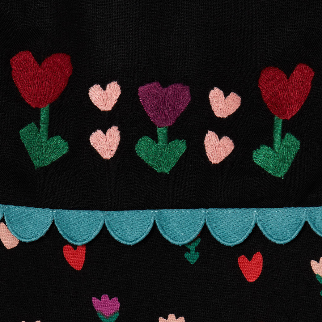 Stella Mccartney Black Hearts And Tulips Blouse