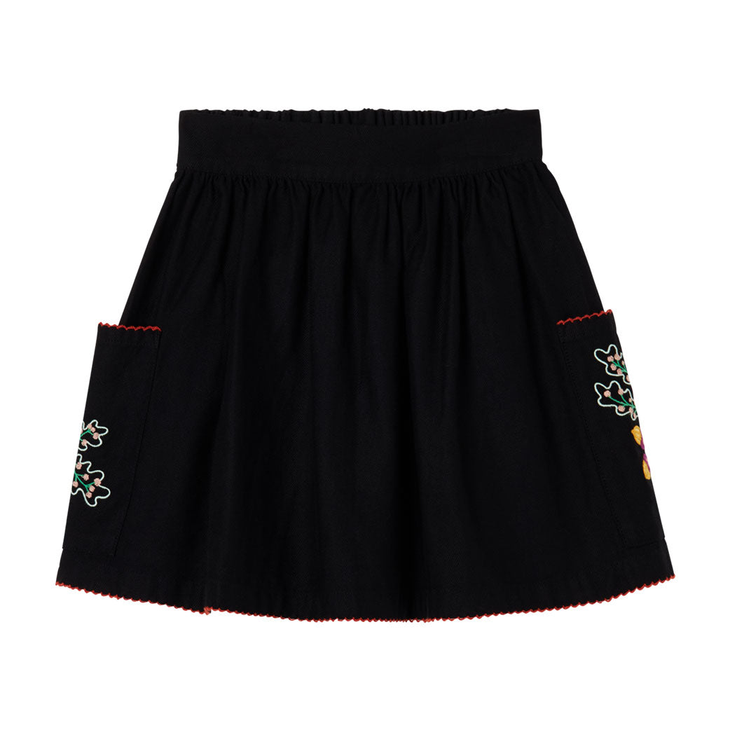 Stella Mccartney BlackFlowers Embroidery Skirt