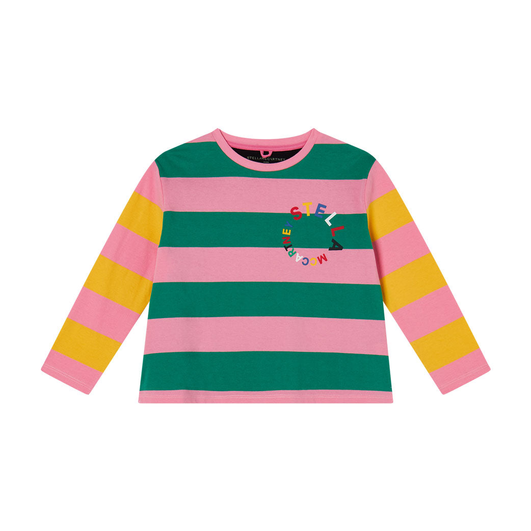 Stella Mccartney Green Multi  Stripes Tee