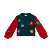 Stella Mccartney Red 3D Flowers Cardigan