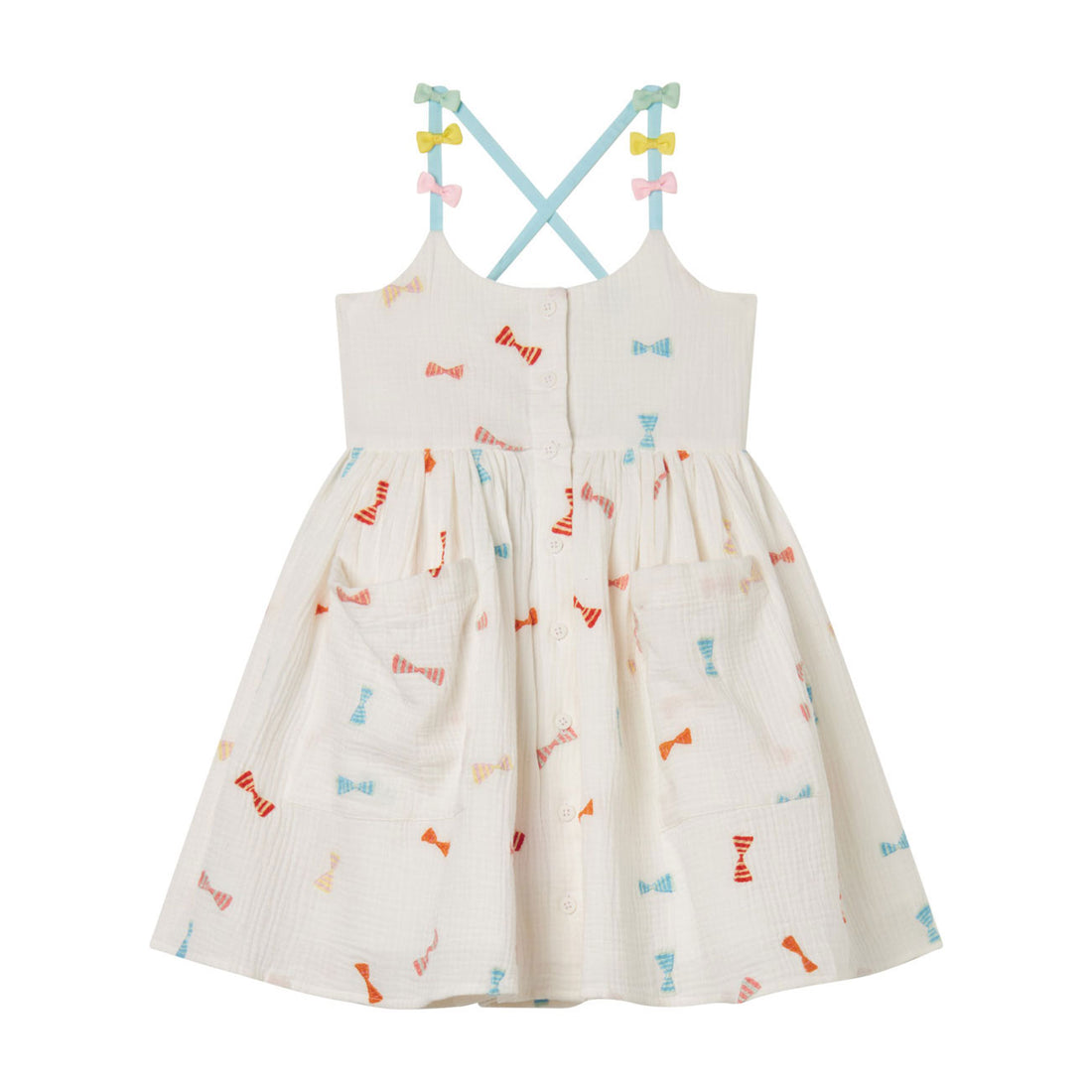 Stella Mccartney White Bows Gauze Strappy Dress