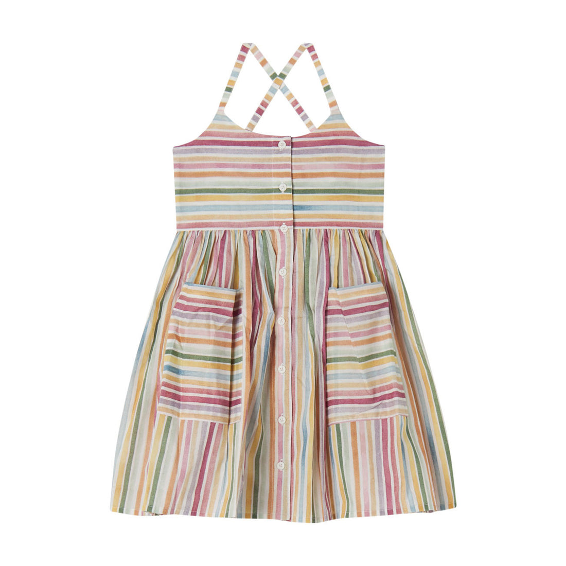 Stella Mccartney Multi Pastel Stripes Strappy Dress