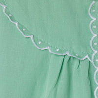 Stella Mccartney Green Linen Embroidered Details Dress