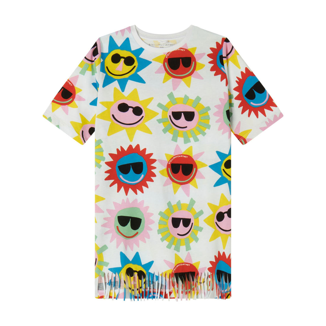 Stella Mccartney White Graphic Sun Jersey Dress