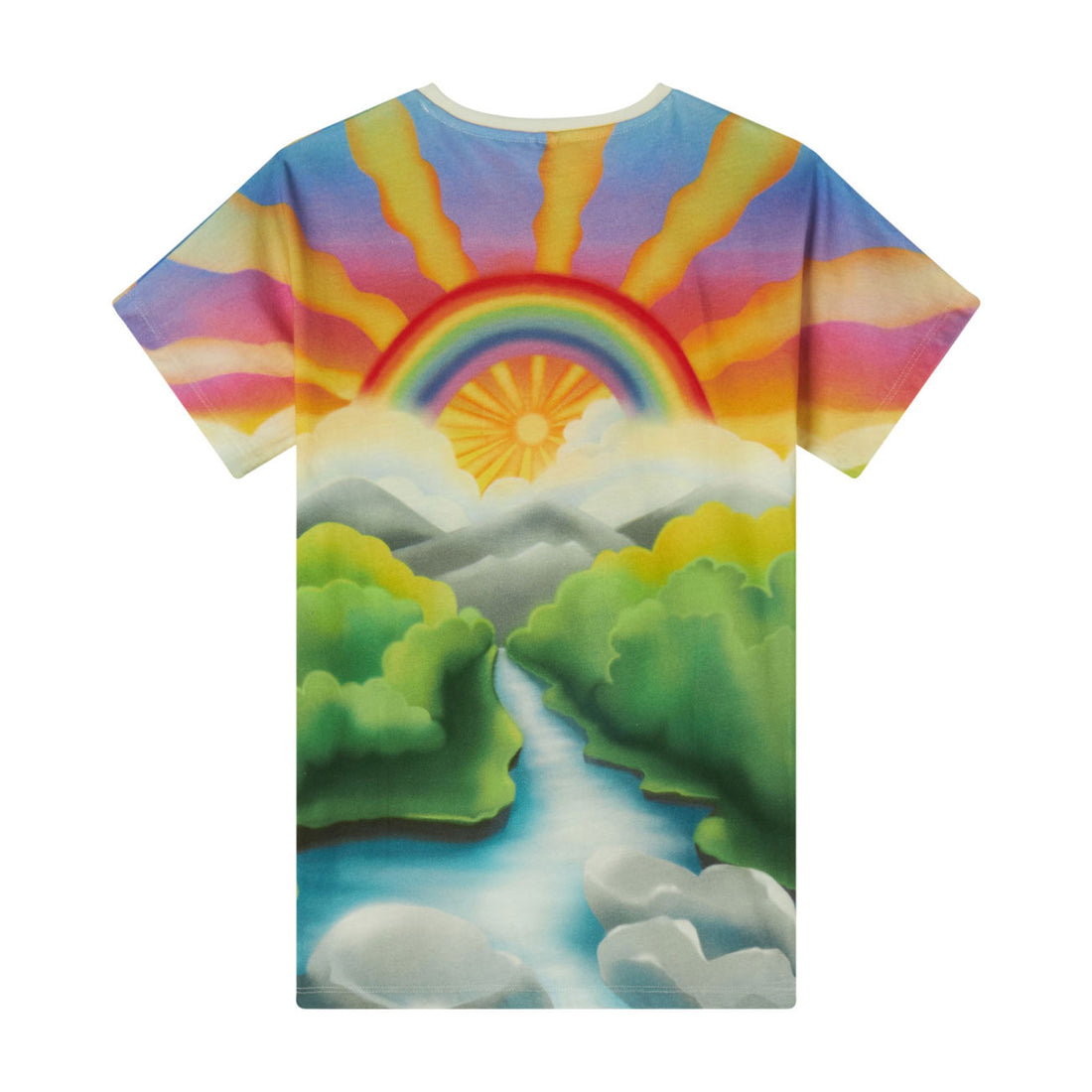 Stella Mccartney Multi Jersey Rainbow Smile Print Dress